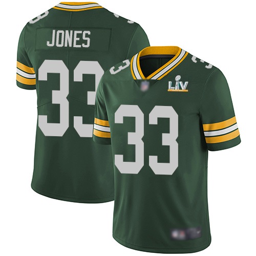 Men's Green Bay Packers #33 Aaron Jones Green NFL 2021 Super Bowl LV Stitched Jersey Men's Green Bay Packers #33 Aaron Jones Green NFL 2021 Super Bowl LV Stitched Jersey